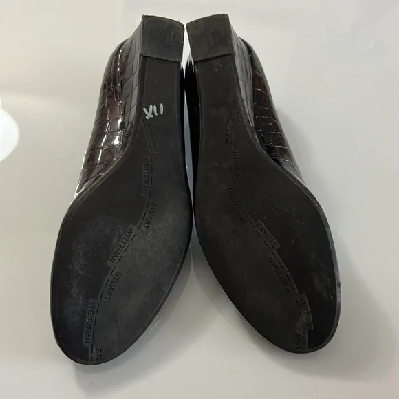 (7) Stuart Weitzman brown faux gator shoes made in Spain - Picture 5 of 8